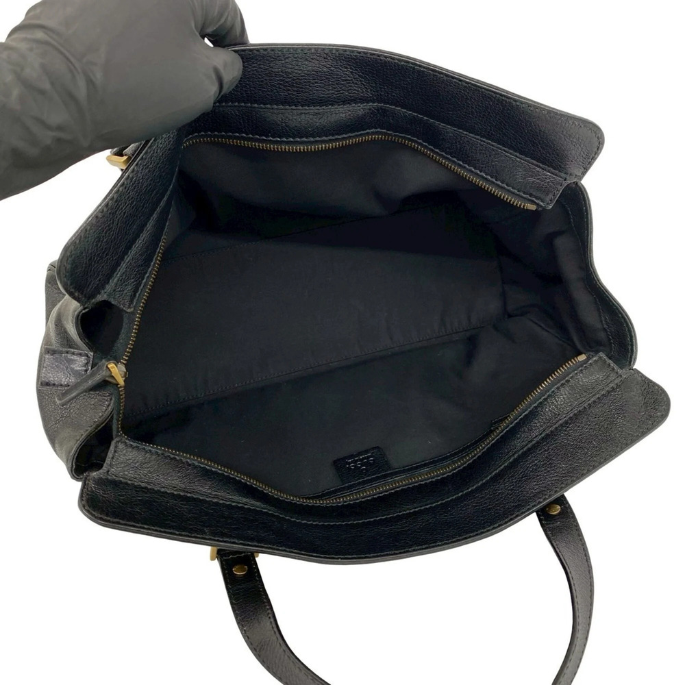 GUCCI Black Leather Tote Bag - Picture 9 of 10